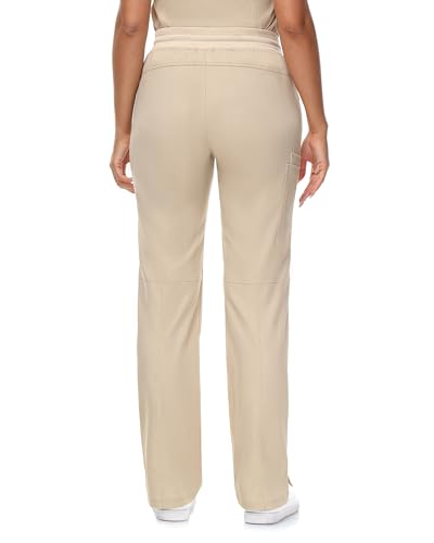 Image of COMENII Scrubs for Women, Knit Yoga Waistband Straight Leg Cargo Pants, Classic Fit Womens Scrubs Pants