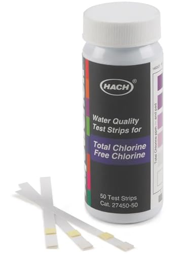 Hach Free & Total Chlorine Test Strips, 0-10 mg/L, Chlorine Testing, Water Quality Test Strips, Accurate Chlorine Measurement, Easy-to-Use Chlorine Test Strips, 2745050
