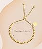 Yowivon Gold Plated Bracelet Dainty Adjustable Slider Beaded Bracelets Trendy Charm Bracelet Stainless Steel Tarnish Free Fashion Gold jewelry Gifts for Women #5