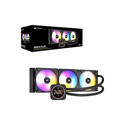 Corsair Icue H150I Elite Lcd Display Liquid CPU Cooler, Cw-9060062-Ww 1