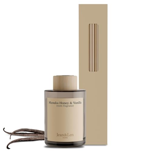 Jean & Len Vela perfumada Manuka Honey & Vanilla, feita com manteiga de karité, duração aprox. 40 h, design minimalista, aroma sensual, vegan, 195 g