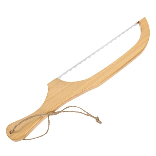 FELTECHELECTR Wooden Bread Slicer Tool Serrated Homemade Bread Cutter for Even Slices Non-crumb Design Ergonomic Grip for Easy Use Home Baking and Professional Kitchens