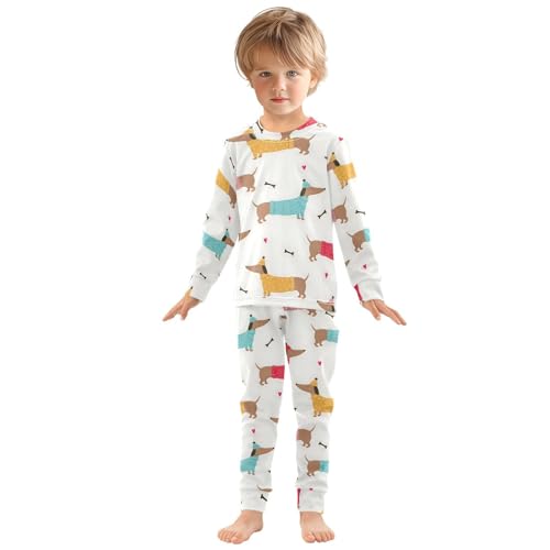 Dog Paw Prints Bones Cotton Pajamas 2 Piece Pj Holiday Pajamas for 18 Months3