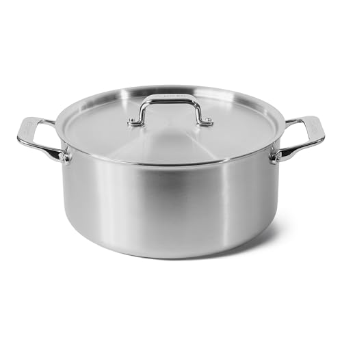 Image of Misen 5-Ply Stainless Steel Stockpot - Large Cooking Pot for Boiling, Simmering & Stewing - Consistent, Even Heating - Durable, Dishwasher Safe - Oven-Safe to 800F, Induction Ready - 6.75 QT