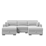 YNYHTER Sofa de 3 Plazas, 3 plazas+2 reposapiés)