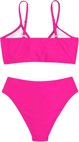 Image of QJQ Girl's 2 Piece Swimsuits Disty Floral Ring Linked Bathing Suit Cute Bikini Sets