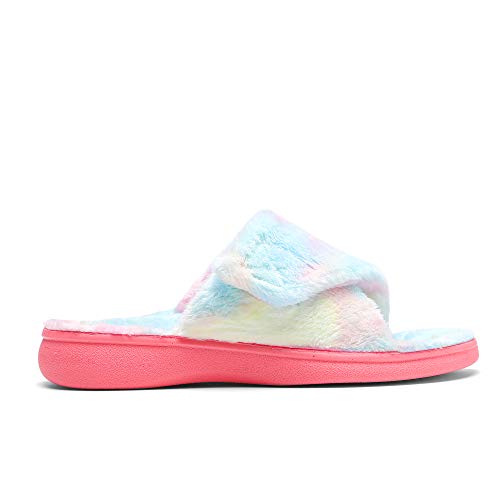Image of SOLLBEAM Fuzzy House Slippers With Arch Support Orthotic Heel Cup Sandals For Women