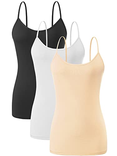 AMVELOP 2-4 PCS Camisole for Women Casual Sleeveless Layer Undershirt Adjustable Spaghetti Strap Tank Top Outfit