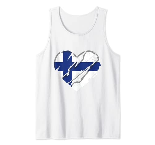 Finland Heart Finnish Flag Finnish Pride Camiseta sin Mangas