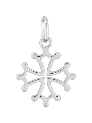 Bijouxenvogue Pendentif Argent Rhodié Croix Occitane