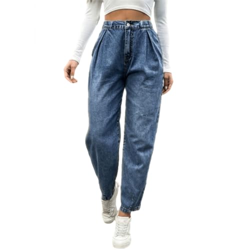 Women's Jeans high Rise Straight Leg Denim Pants Elastic Waist Soft Urban Fashion Denim Streetwear
