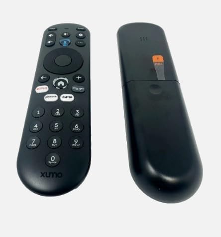lateral view of the XUMO Stream Box Remote, showing its slim profile.