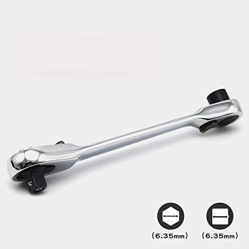 Mini Double Headed Ratchet Wrench 1/4 Inch Drive Socket And Screwdriver Bit Driver Quick Release Ratchet Wrench Dual-Use Spanner Multifunctional Hand Tools #TOP2