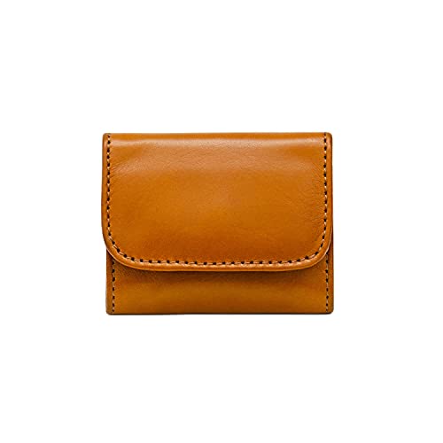 Maruse Slim Handmade Italian Leather Coin Purse for Women and Men - Honey Cognac Small Coin Pouch with Magnetic Closure, Perfect Change Purse and Stylish Leather Pouch.