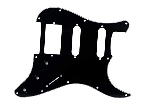 Escudo Preto com 1 Camada com Aberturas HSS para Guitarra Stratocaster - DOLPHIN 2352