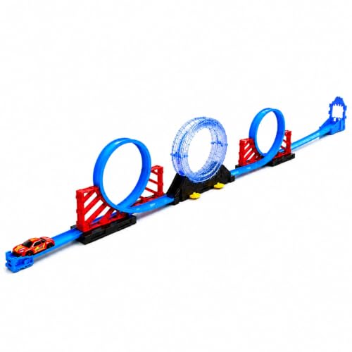 Image of Graphene 29 Pieces Shark Track Battle Toy Car Racing Set for Kids (3+ Years) Double Loop 360 Spin Multiplayer Adventure Toy Playset With1 Pullback Car Boys Girls