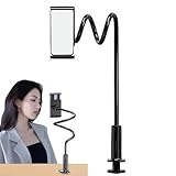 Gooseneck Phone Holder – Bedside Phone Stand | Flexible Arm Phòne Holder | 360° Adjustable, Clamp Mount, Overhead Stand, For Bed Pillow Kitchen Treadmill Nightstand, Lazy Viewing, Spiral Base