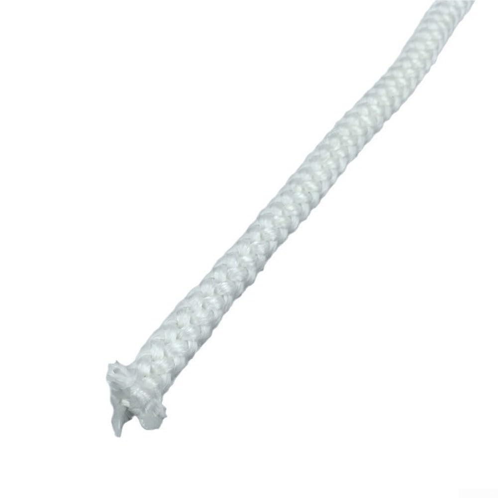 Corda resistente al calore, Corda sigillante in fibra di vetro bianca, apparecchi riscaldamento resistenti alle alte temperature, dimensioni multiple(20mm*2.5m)