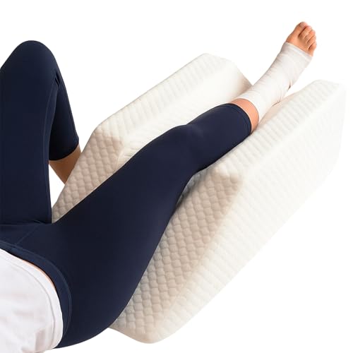 Xtra-Comfort Leg Elevation Pillow- Leg Wedge for Knee, Swelling, Elevation, After Surgery Must Haves - Post Surgery, Knee Pain Relief - Breathable for Knee, Ankle and Foot - Improve Blood Circulation