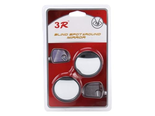 Image of Blind Spot Mirror, 360 Adjustable, Convex Glass, Waterproof, Universal Fit for Cars & SUVs, Black (3R-062)