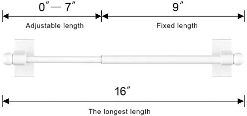 Coquilles Multi-Use Adjustable Magnetic Curtain Rods For Doors, Windows, Tool Boxes, 9-16 Inch, Easy Installation，2-Pack，White #TOP2