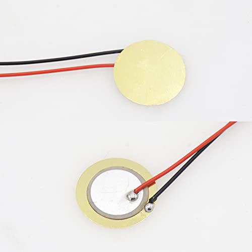 Cheerock Pack of 20 Piezo Disc, 20mm Piezo Discs Transducer with 3.94inch Leads, Acoustic Contact Microphone Piezo Pickup, Piezo Elements for Drum Triggers Microphone Trigger Element CBG Guitar - Thumbnail 4