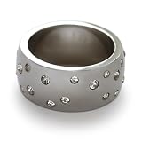 [ジュエル ボックス] JewelVOX リング 指輪 レディース サージカルステンレス 金属アレルギー対応 ストーン 大ぶり 幅広 大人 (【18号】 シルバー)