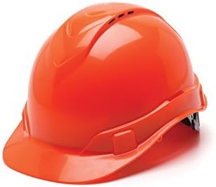 Pyramex HP44141V Ridgeline Cap Style Hard Hat with 4-Point Vented Ratchet, Hi-Vis Orange by Pyramex