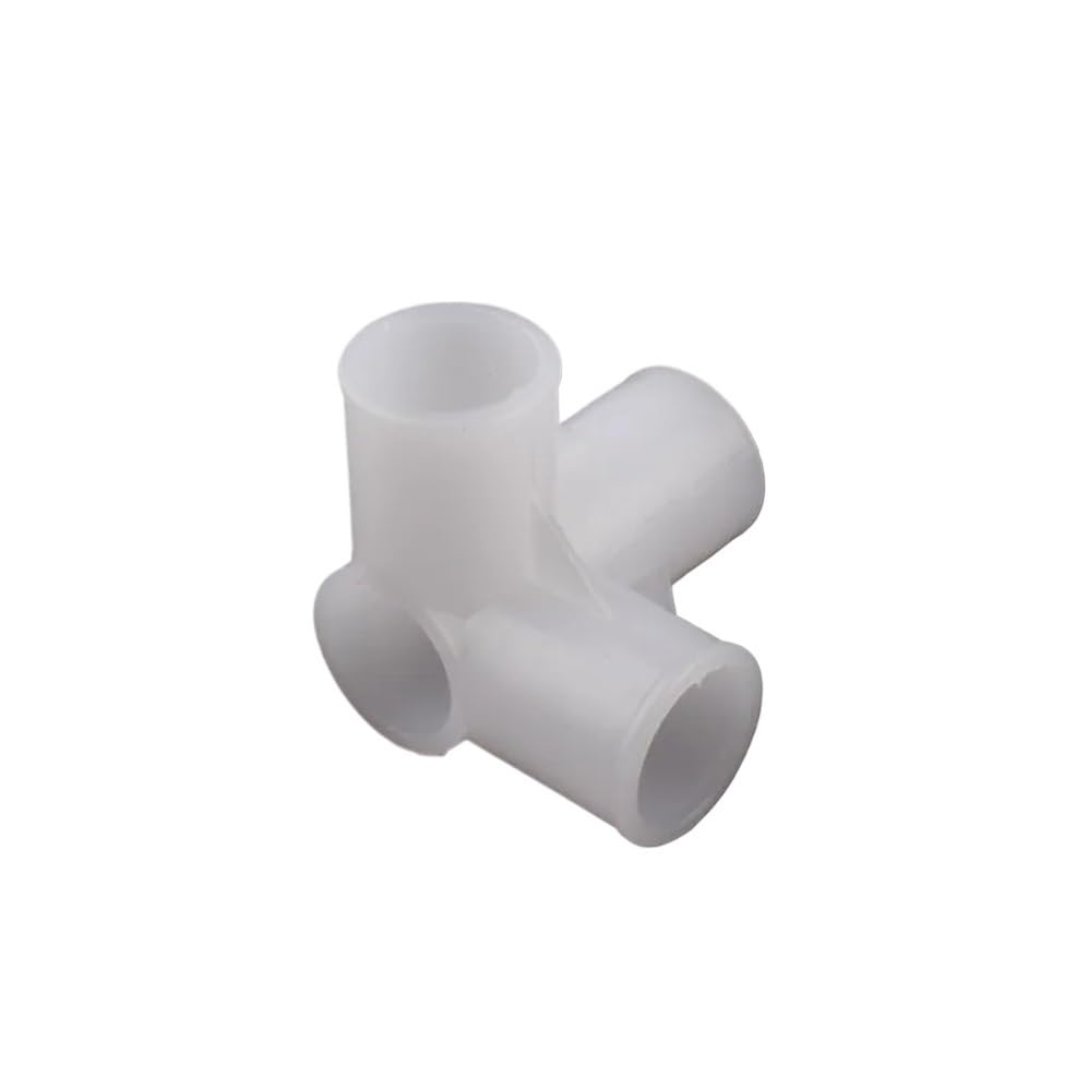 BCOMFY 4pcs Plastic Inner Diameter 12mm 16mm 20mm 25mm PE Tee Connector Four Five Way Joint Pipe Adapter Wardrobe Fittings(4 Way Connector,Inner Diameter 20mm)