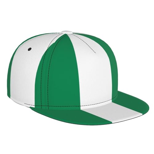Casquette de baseball drapeau du Nigeria à bord plat, unisexe, réglable, convient pour la course, le hip-hop, le rock Noir