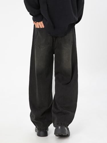 Men's Japanese Style Retro Denim Spring Loose Straight-Leg Casual Long Pants2