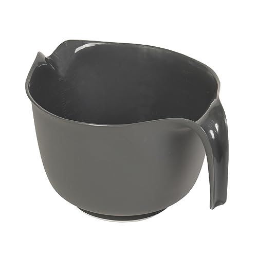Glad Mixing Bowl with Handle – 3 Quart | Heavy Duty Plastic with Pour Spout and Non-Slip Base | Dishwasher Safe Kitchen Supplies for Cooking and Baking, Grey - image 5