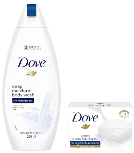 Image of Dove Deeply Nourishing Body Wash & Dove Cream Beauty Bathing Bar 100 g Combo