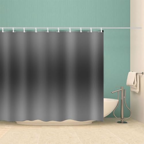 Rideau de douche anti-moisissure et imperméable en polyester gris lavable