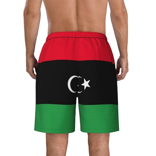 Libyan Flag Print Mens Swim Trunks Swim Shorts Swimsuits with Pockets Beach Shorts for Men Quick Dry4
