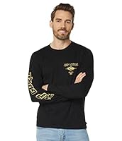 Rip Curl Men's Fade Out Icon Long Sleeve Tee, Black/Yellow, X-Large