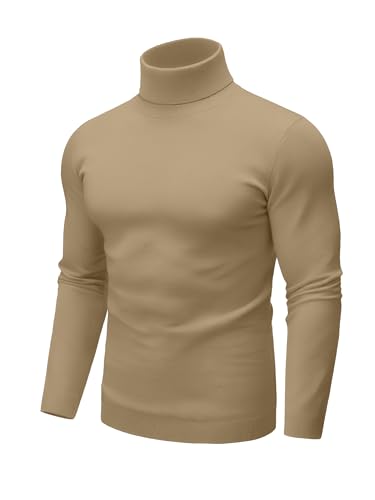 MAGNIVIT Men's Turtleneck Sweaters Slim Fit Thermal Long Sleeve Pullover Winter Lightweight Knitted Sweater for Men