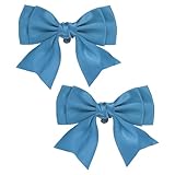M METERXITY 2-Pack Bow Shoe Clips, Satin Elegant Detachable Shoe Buckle Cute Bowknot Shoes Clip Removable for Women/DIY Decor/Hair/Bag/Clothing/Wedding/Party/Prom Accessories [Dark Blue]