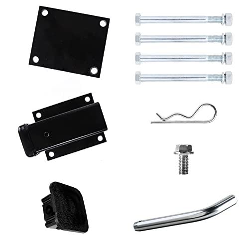 Ohuhu Bolt-On Rv Bumper Hitch Receiver Adapter Fits 4-4.5" Beam, 2" Receiver With Hitch Pin & Hitch Cover #TOP5