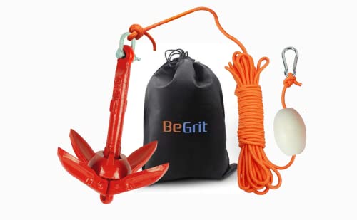 BeGrit Kayak Anchor 1.5lb Small Boat Anchor Folding Marine Anchor for...