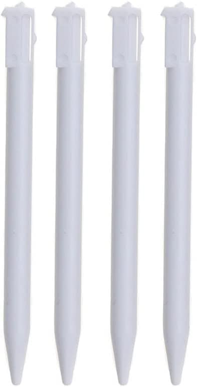 4PCS Plastic Touch Screen Pen Stylus Portable Pen for 3DS Game Console Stylus Pen (White)