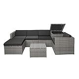 Diese schicke Gartengarnitur überzeugt nicht nur in Sachen Design und Komfort- sie bietet zudem zahlreiche verschiedene Stellmöglichkeiten und kann jederzeit an das entsprechende Platzangebot in Ihrem Garten oder auf Ihrem Balkon angepasst werden.