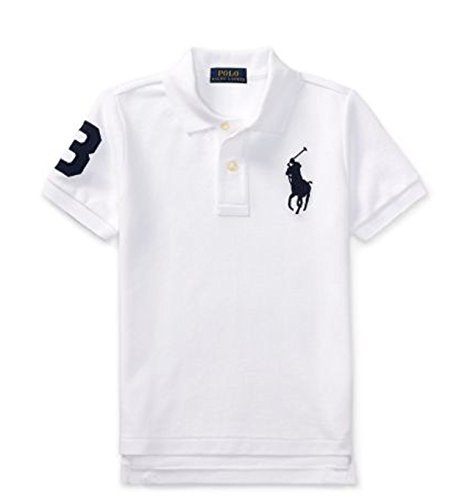 Polo Ralph Lauren Camisa polo infantil para meninos, Branco, 2T