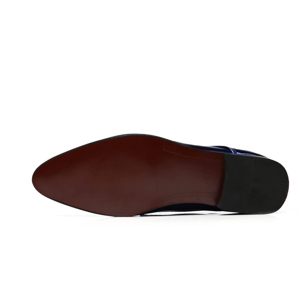 MANLADUO Chaussures en cuir brillant doré à bout pointu pour homme