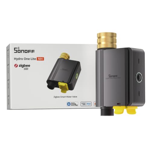 SONOFF SWV-ZNU Hydro ONE Lite Zigbee Smart Sprinkler Timer, Brass Inlet, Weather-Adaptive Scheduling Irrigation for Garden, 4 AA Battery Powered, Requires Zigbee Hub, No Flow Meter, Compatible with HA