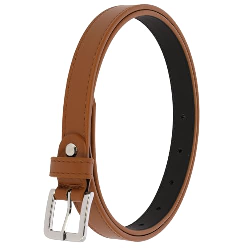 FASHIONGEN - Ceinture femme 2 cm Véritable CUIR ITALIEN, LINDA - Camel, 85
