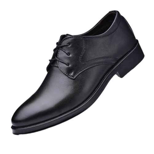 Men's Leather Shoes Business Shoes lace-up Versatile Casual Shoes Oxfords(Brown,47)2