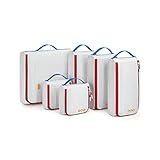 BAGSMART スーツケース用パッキングキューブ 6セット 旅行アクセサリー用パッキングキューブ 軽量荷物スーツケースオーガナイザーバッグセット 形を保つトラベルキューブ パッキング用, 04-Mondrian, 2XL