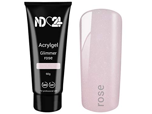 ND24 NailDesign Acryl Gel Effekt Tube - Glimmer Rose - 60g
