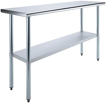 Work Table Food Prep Worktable Restaurant Supply Stainless Steel 18 x 60
